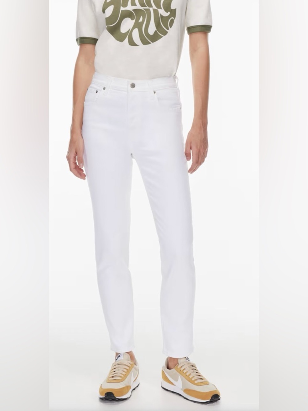 Aritzia Jeans - Denim Forum Yoko High Rise Slim 28L - White